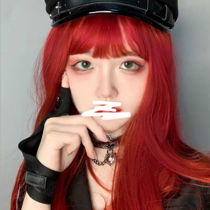 Tóc Giả Thẳng Dài Màu Đỏ Rượu Hóa Trang Lolita Dành Cho Nữ