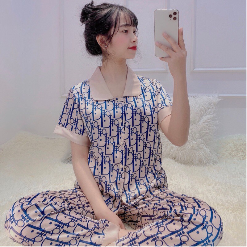 Bộ đồ Pijama lụa💖 Bộ lụa gấm tay ngắn-quần dài cao cấp