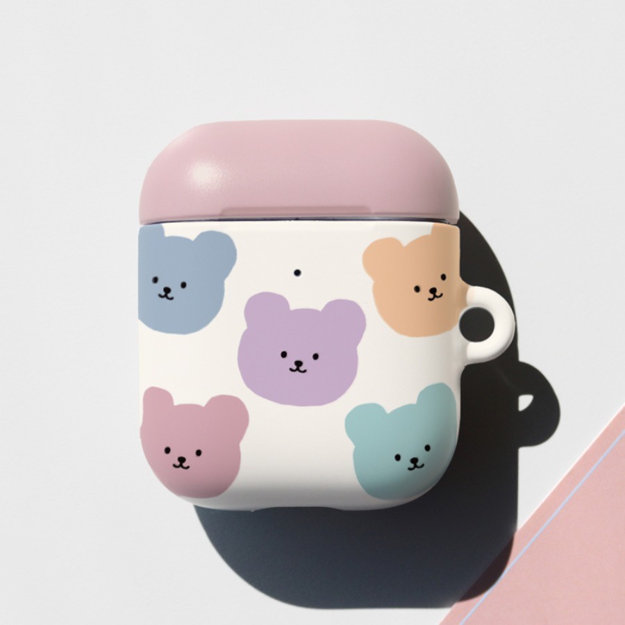 Korea Phone Case MoMoCase Compatible for Airpods Keyring cute bear Compatible for Airpods