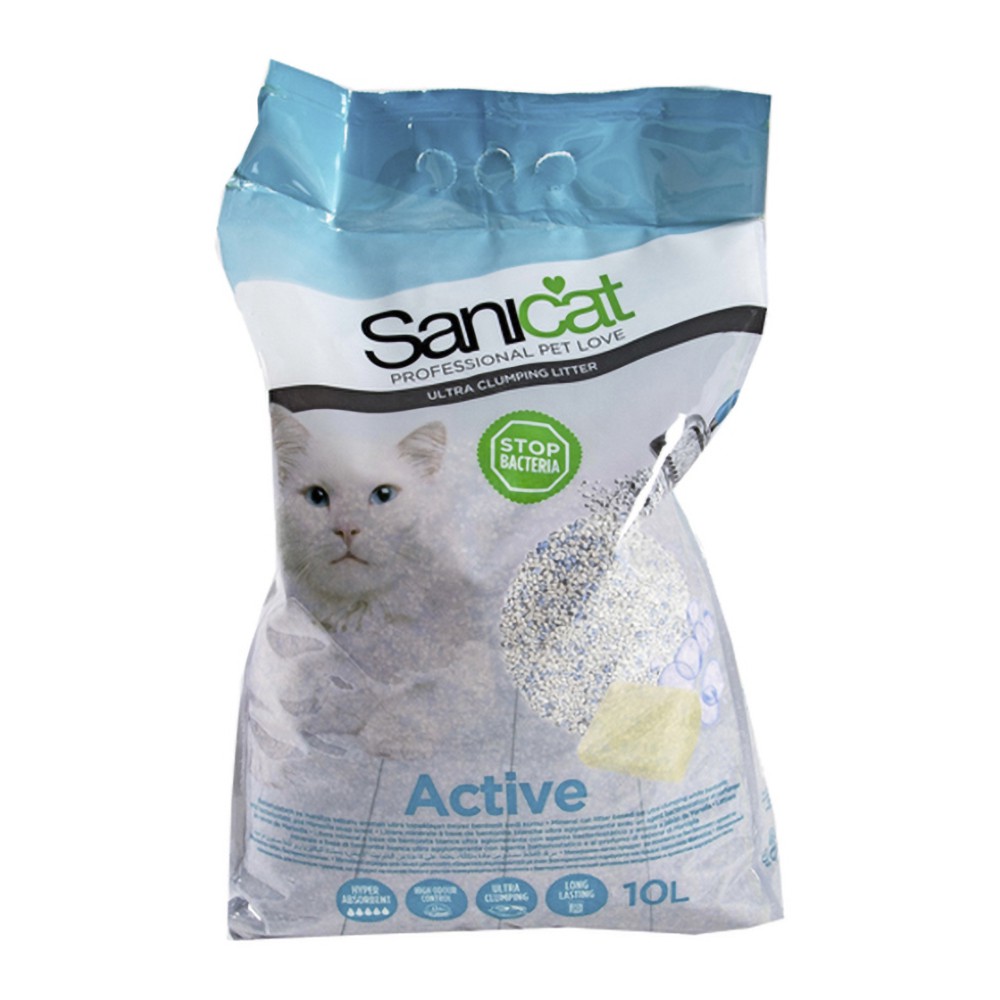 Cát vệ sinh cho mèo dạng sỏi Sanicat Active 10L