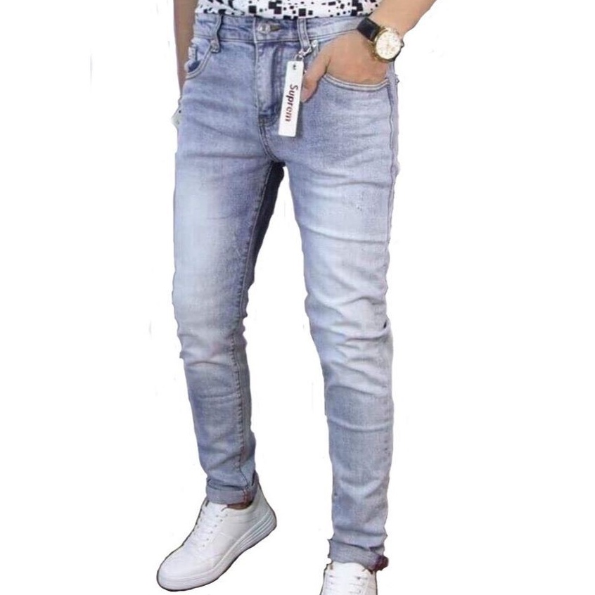 Quần Jeans Nam Xanh Bạc Skinny Ôm Body Chất Co Giãn SZone SQ605