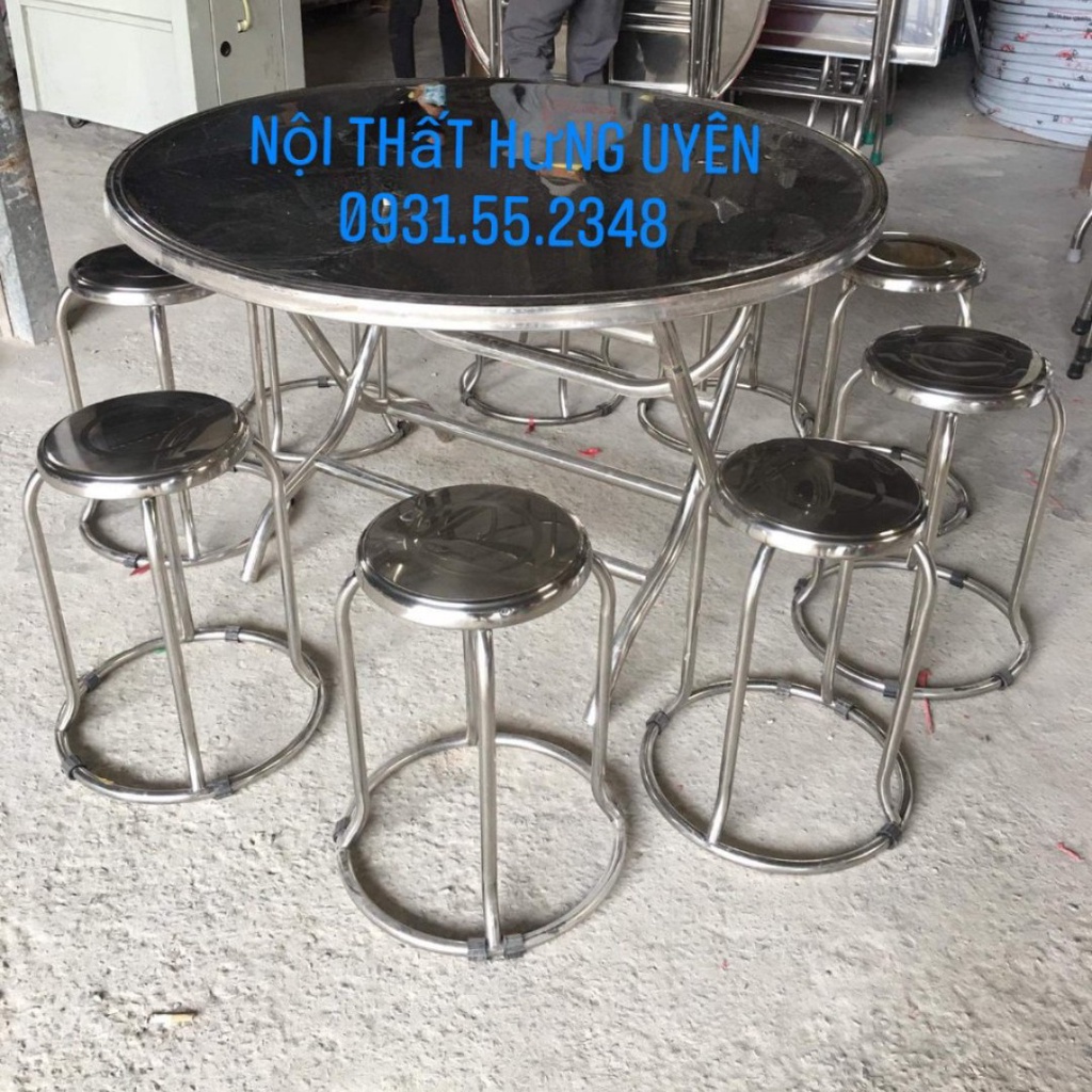 Bàn tròn inox giá rẻ-Mua ngay hôm nay, bàn tròn inox 1m2/1m4 ,bàn tròn inox xếp 3,bàn inox cao cấp