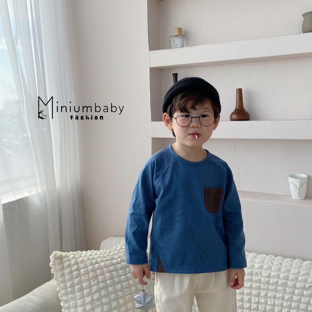 Áo dài thu đông chất liệu cotton Minium, Áo dài tay cho bé trai