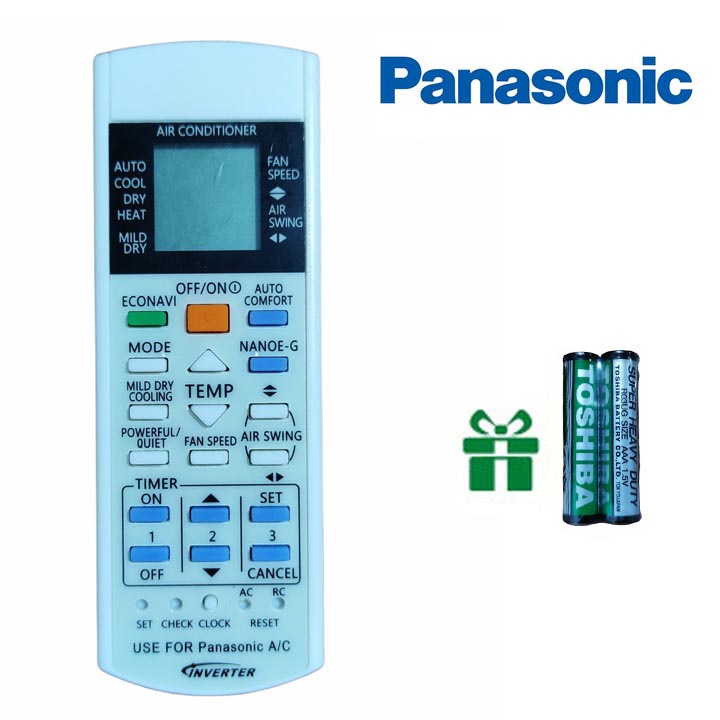 điều khiển điều hoà panasonic Remote máy lạnh Panasonic invecter hai chiều có đảo gió(tặng kem pin)