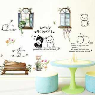 Decal mèo con bên cửa sổ N355