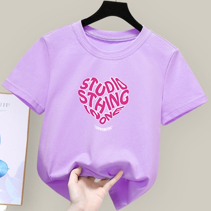 áo bé gái Áo Thun Tay Ngắn Chất Liệu Cotton Thiết Kế Đơn Giản Thời Trang Mùa Hè Cho Bé Gái
