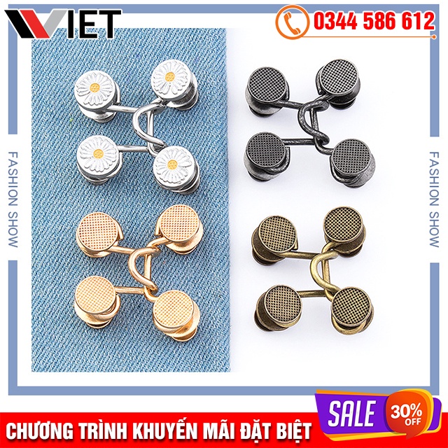 Nút Gài, Khuy Cài Ko Cần Đục Lỗ Điều Chỉnh Lưng Quần Jean Quần Bò Cạp Rộng Cho Nữ - Phandungshop