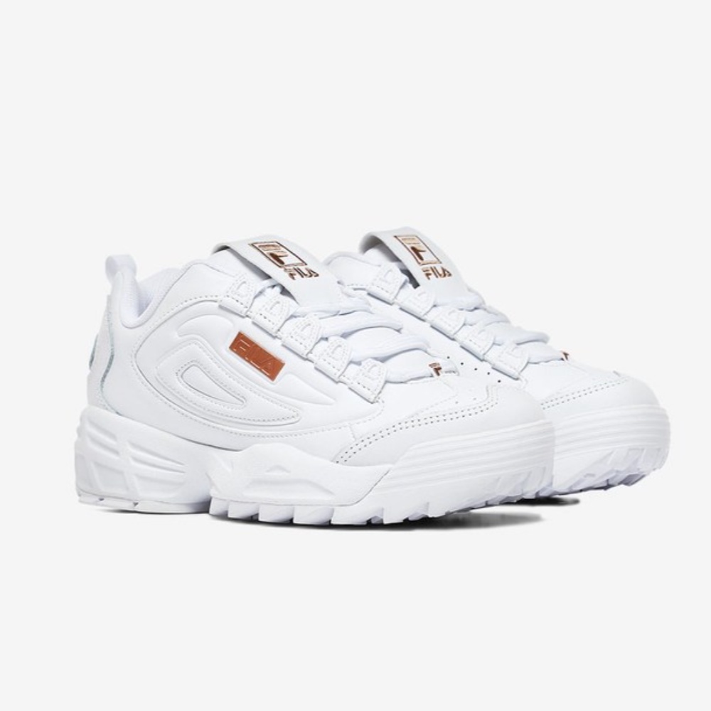 Giày Sneaker Thể Thao Nam Nữ FILA DISRUPTOR III WHITE LOGO GOLD Chính Hãng 100%