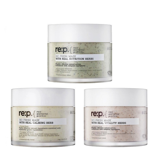 Mặt Nạ Đất Sét RE:P Giảm Mụn Và Se Khít Lỗ Chân Lông REP Bio Fresh Mask With Real Herbs 130g