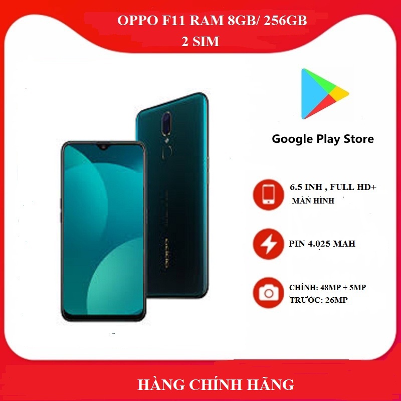 Điện thoại Oppo F11 ram 8GB/ 256GB chơi game tốt