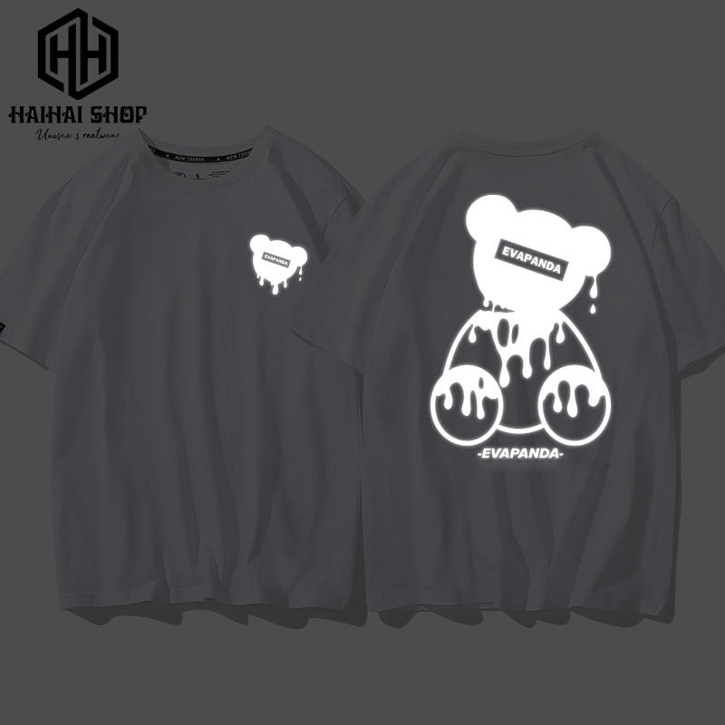 Áo Thun Phản Quang Evapanda Cotton 75%, Form Rộng Unisex, Nam Nữ Đẹp Ken T-Shirt.