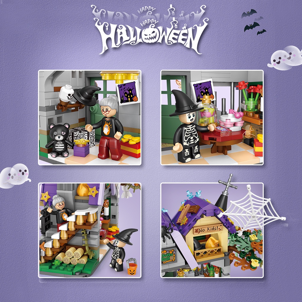 Bộ đồ chơi lắp ráp LOZ1134 hình xe bí ngô làm quà tặng halloween