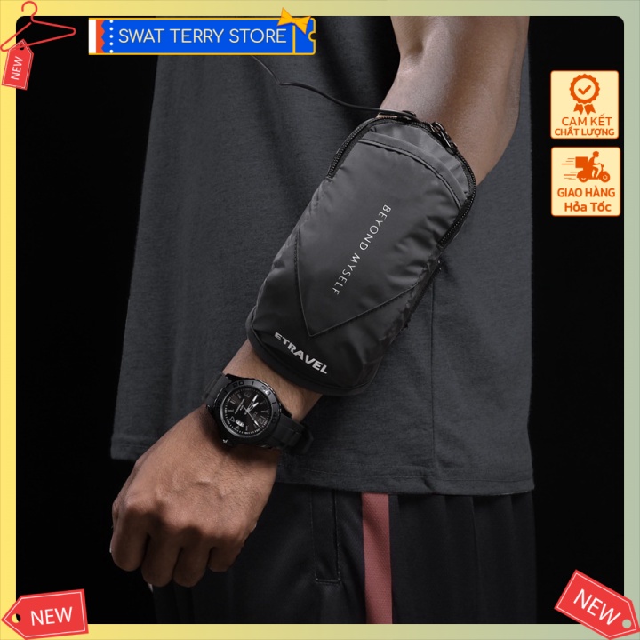 Túi đeo tay chạy bộ ETRAVEL SPORT có phản quang (Black) [Terry-Store]