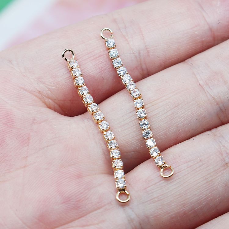 Mặt Dây Chuyền Mạ Vàng 14k Đính Đá Zircon Phối Tua Rua Xinh Xắn