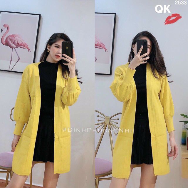 Cadigan tay bồng dáng dài