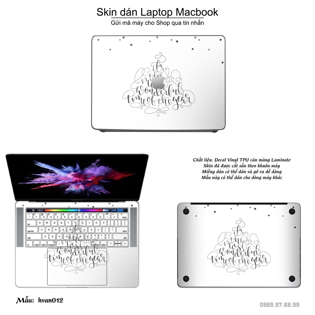 Skin dán Macbook mẫu Hoa văn (đã cắt sẵn, inbox mã máy cho shop)