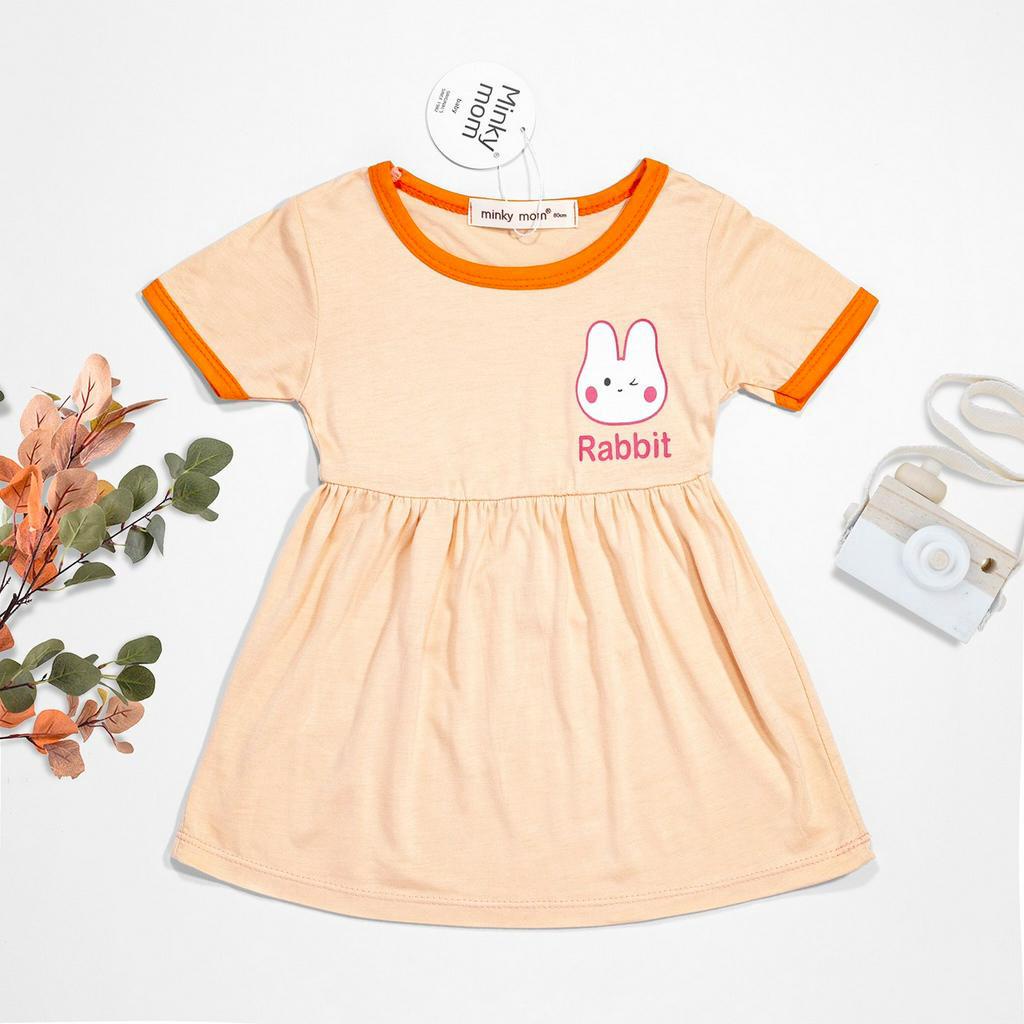 [Bé 7-17kg] Váy/ đầm in thỏ thun lạnh mềm mịn mát cho bé gái từ 7-17kg