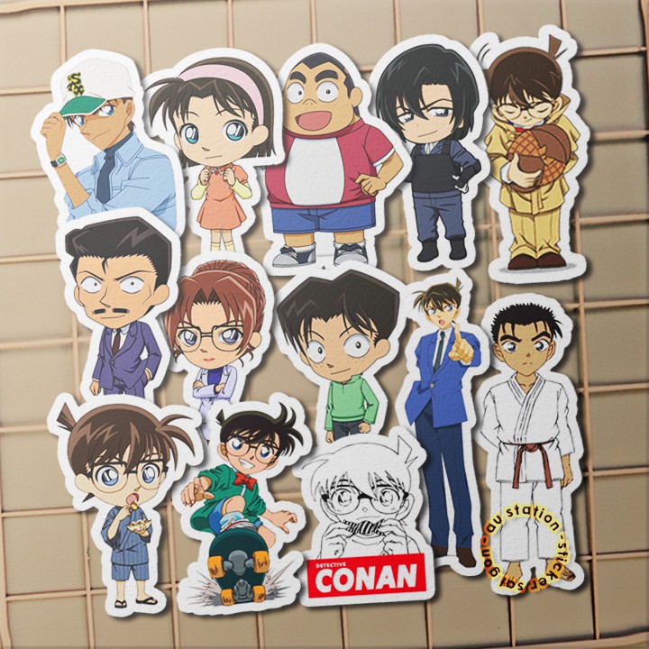 Sticker CONAN - thám tử lừng danh conan - sticker nhựa PVC không thấm nước, dán nón b hiểm, laptop, điện thoại, Vali, xe