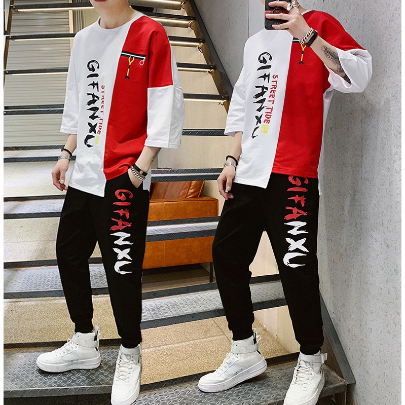 Bộ Quần Áo Thun Nam Tay Ngắn Quần Dài GiFanXu Sành Điệu SET NAM 9000026 R | BigBuy360 - bigbuy360.vn