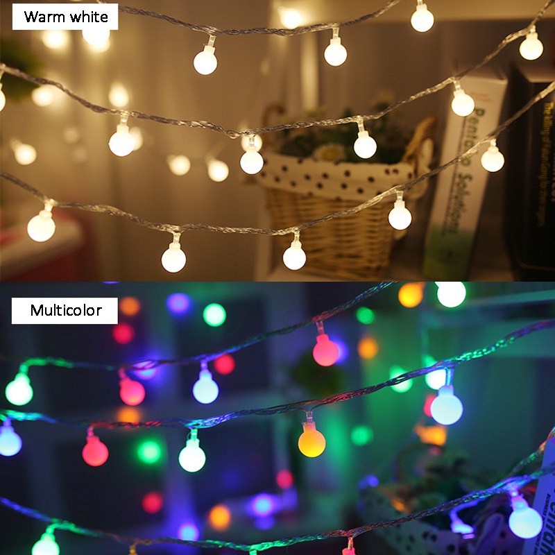 Dây đèn nháy bi đục bóng to dài 6M 40 bóng, led trang trí cherry ball, trang trí lễ tết, mừng năm mới, dạ tiệc