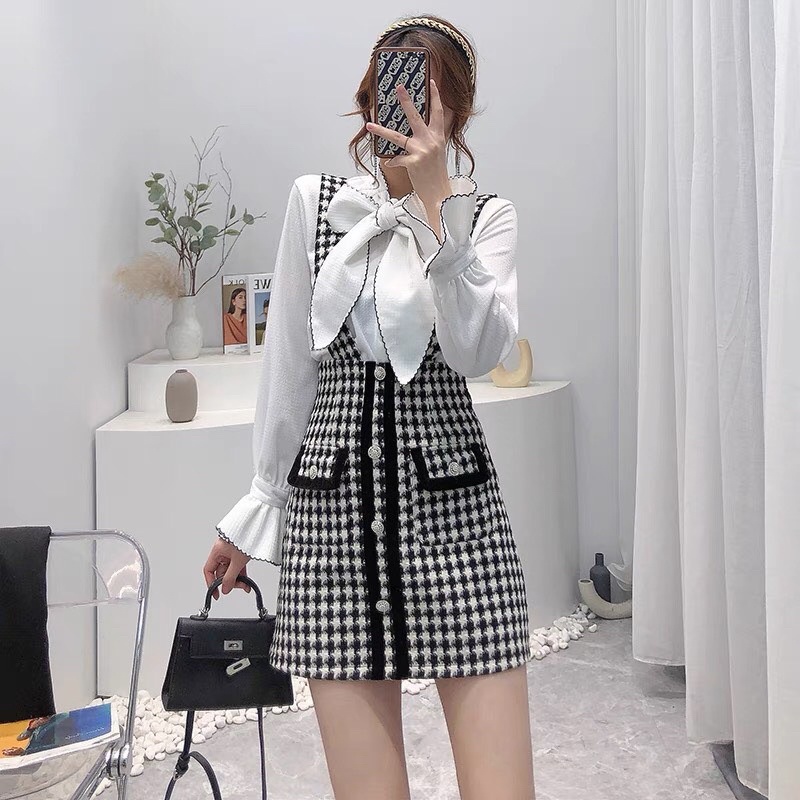 💯SET VÁY YẾM DẠ 2 MÓN