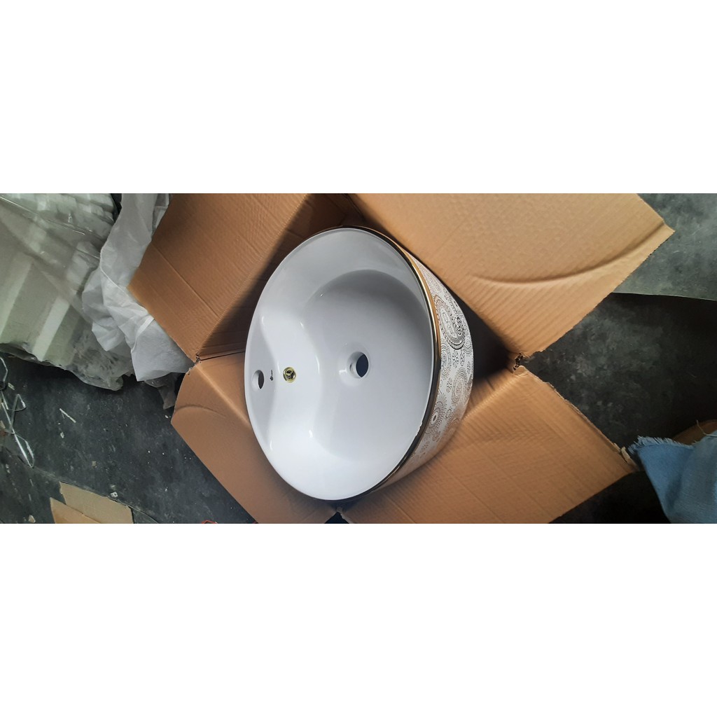 Chậu lavabo âm bàn [HÀNG BẢO HÀNH 5 NĂM] , chậu lavobo LV805 men tuyết phủ Nano mạ vàng cao cấp kèm ảnh thật video | BigBuy360 - bigbuy360.vn