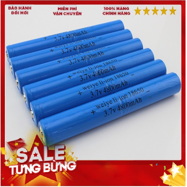 Pin Sạc Cao Cấp 18650, 3.7v, 6800mAh Pin Dài 13cm dành cho đèn pin và các sản phẩm cần dùng pin dài...