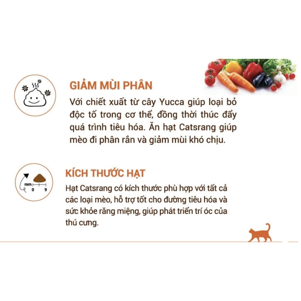 Hạt cho mèo Catsrang hủ 2kg, hộp thức ăn mèo lớn con mọi lứa tuổi catsrang Con Mèo Xiêm