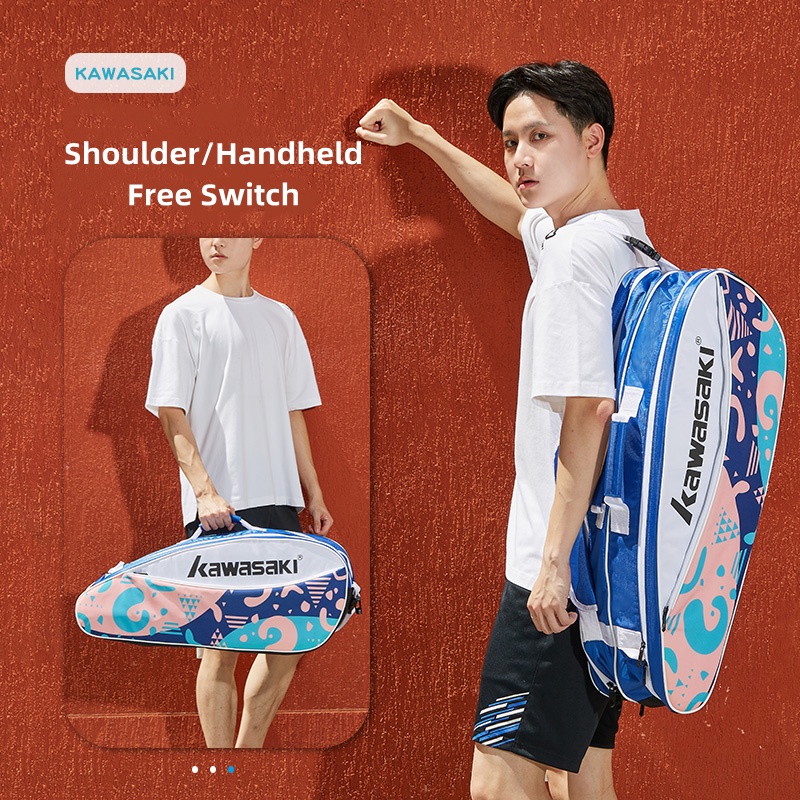 Túi Đựng Vợt Cầu Lông Kawasaki KBB-8335 & KBB-8335D & KBB-8337D Tiện Dụng Cho 3 Vợt Tennis
