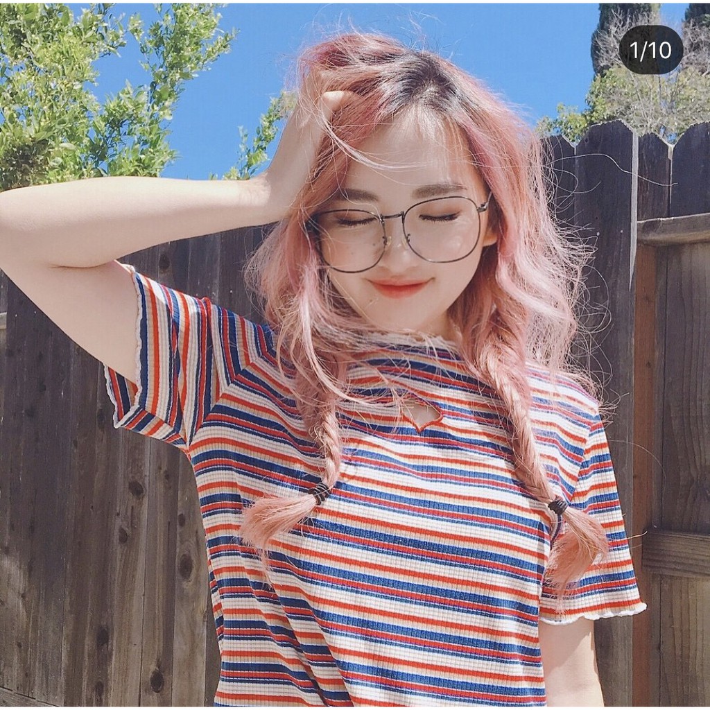 Heartee hot hit cut out tim sọc ngang màu best seller