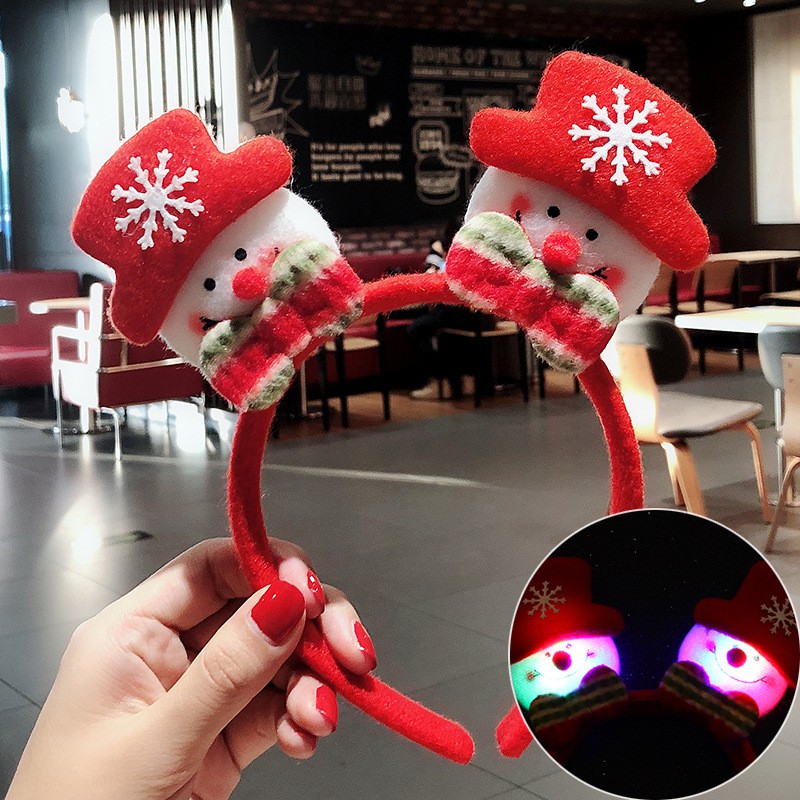 Bờm Noel Có Đèn Siêu Xinh Tuệ Minh Cho Bé- Băng đô tuần lộc Noel Siêu Xinh Cho Bé Gái Dễ Thương