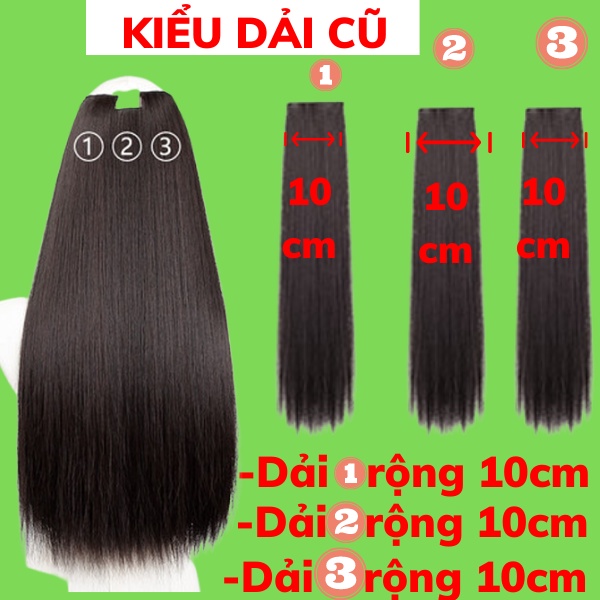 Sét 3 dải tóc giả nữ đẹp kẹp thẳng cao cấp làm dày tóc, tự nhiên mềm đẹp hàng loại 1