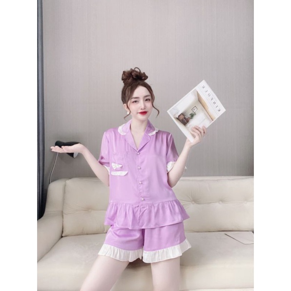 Đồ ngủ lụa phối tai bèo | BigBuy360 - bigbuy360.vn