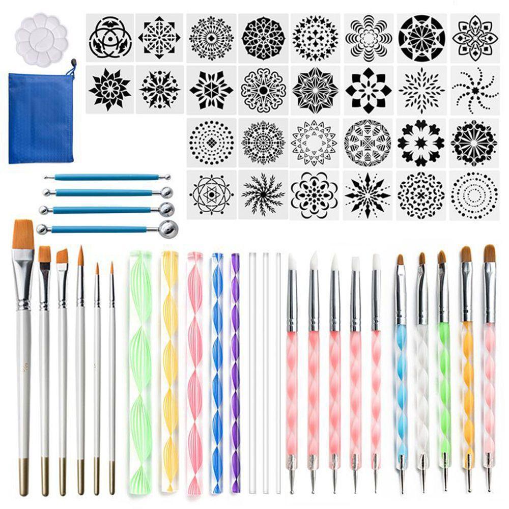 Set 58 Cọ Vẽ Họa Tiết Mandala Nghệ Thuật Chuyên Dụng