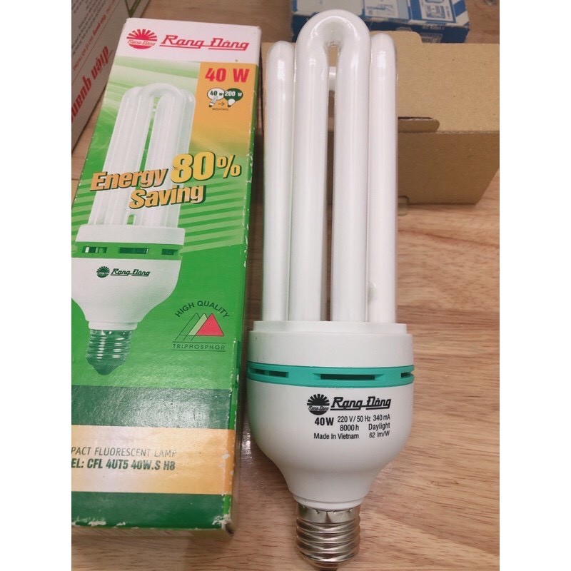 bóng compact 40w ánh sáng trắng 6500k Rạng Đông