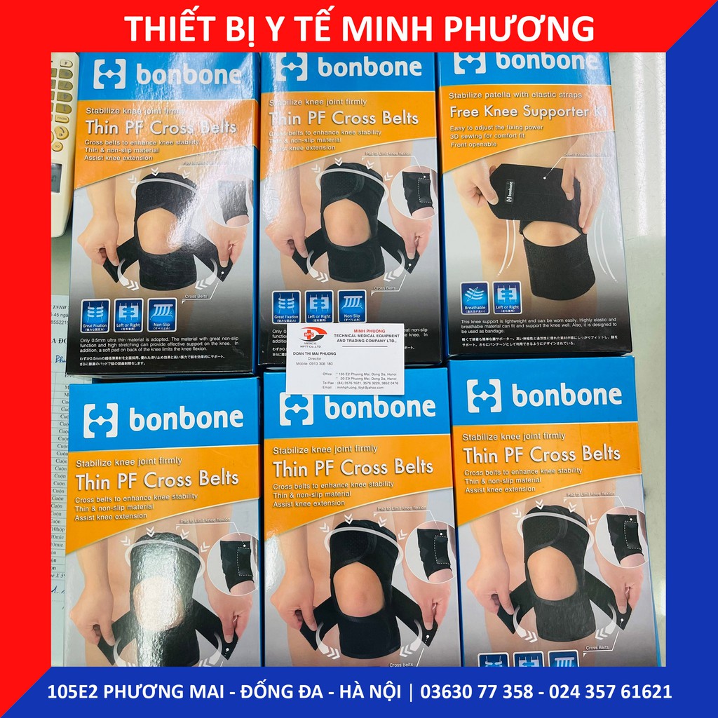 Đai cố định đầu gối cao cấp BONBONE Nhật Bản size S M L XL
