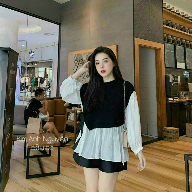 Áo babydoll cột dây 1 bênsiêu dễ thương