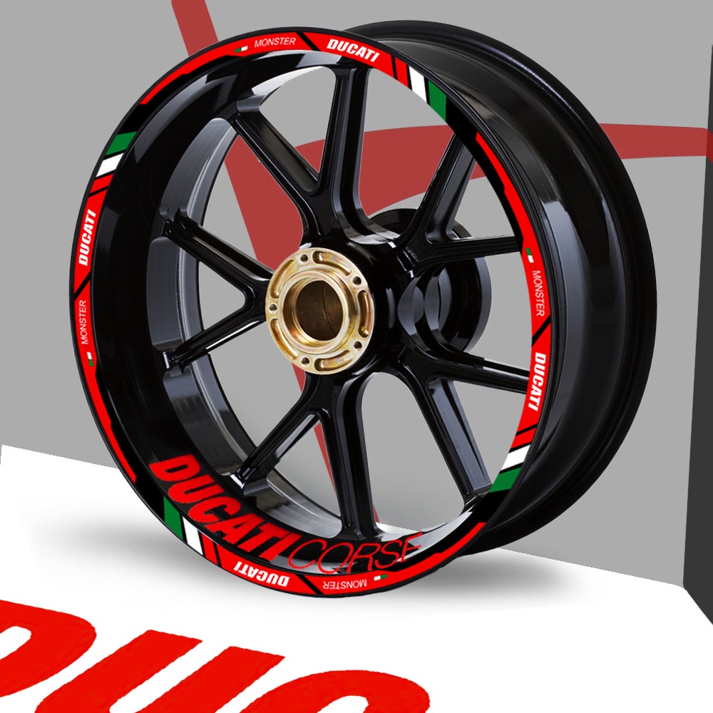 Sticker Phản Quang 17" Dán Trang Trí Viền Bánh Xe Mô Tô Ducati MONSTER M400 600 620 750 750IE 900