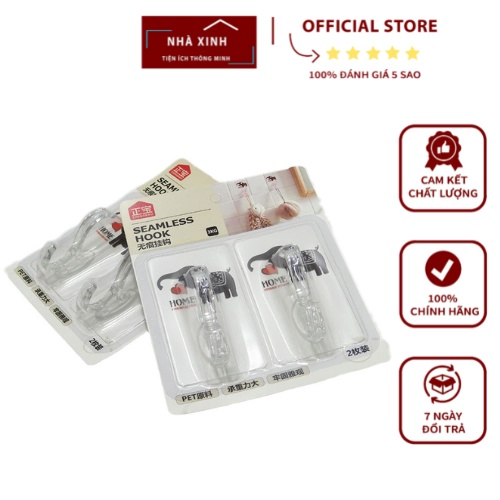 Combo 2 Móc Treo Dán Tường Keo Dính Tường Con Voi Siêu Chắc Chịu Lực Tới 2Kg Siêu Chắc