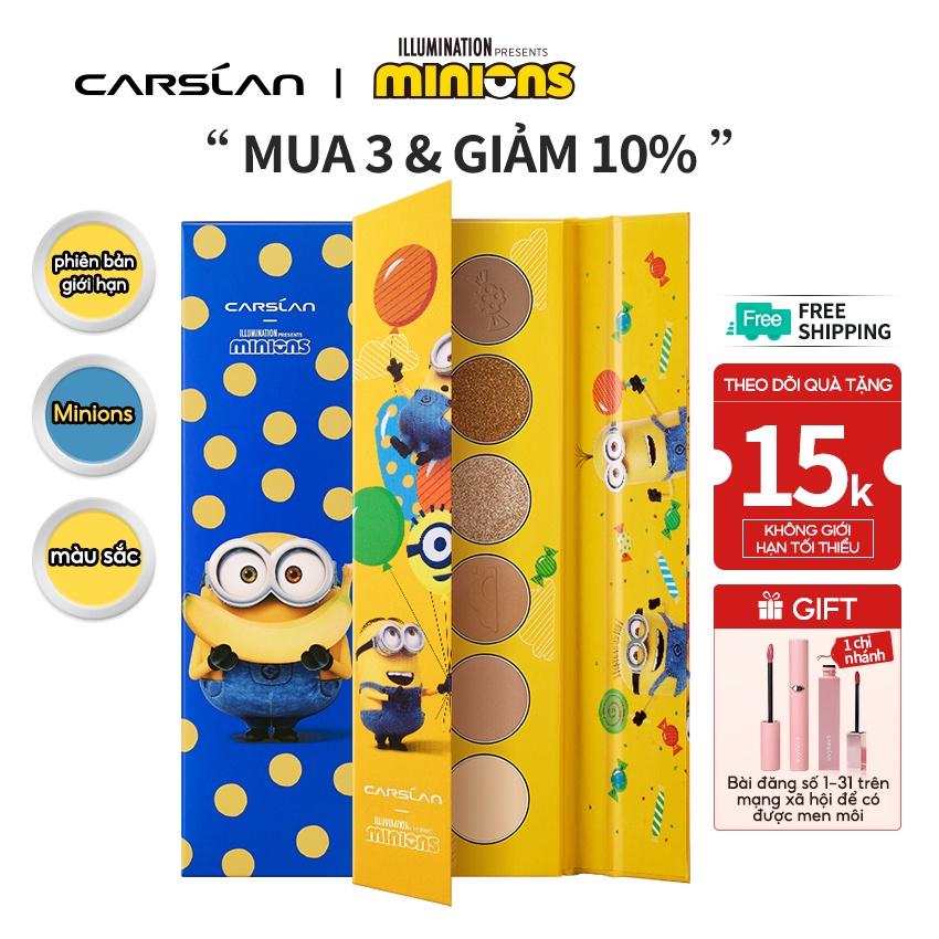 Bảng phấn mắt Carslan X Minions 6 màu 6g | BigBuy360 - bigbuy360.vn