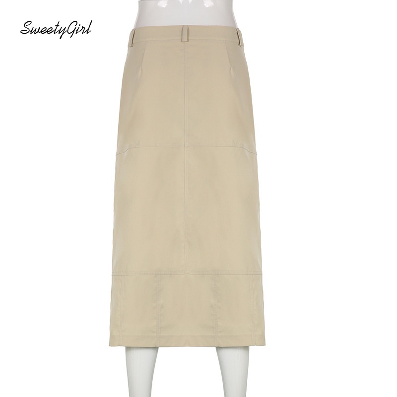 Chân Váy Dài Lưng Thấp Màu Trơn Phong Cách Đường Phố Thời Trang Cho Nữ 2022