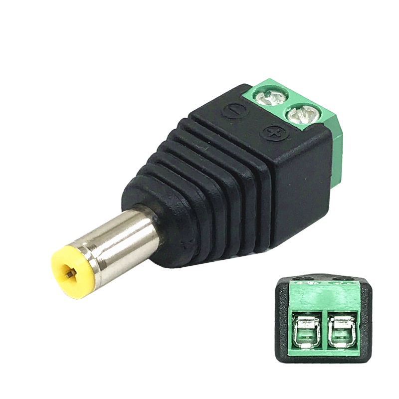 Jack nối Nguồn DC 5.5x2.1mm Đực / Cái - Cổng Domino 2P - Hàng loại Tốt