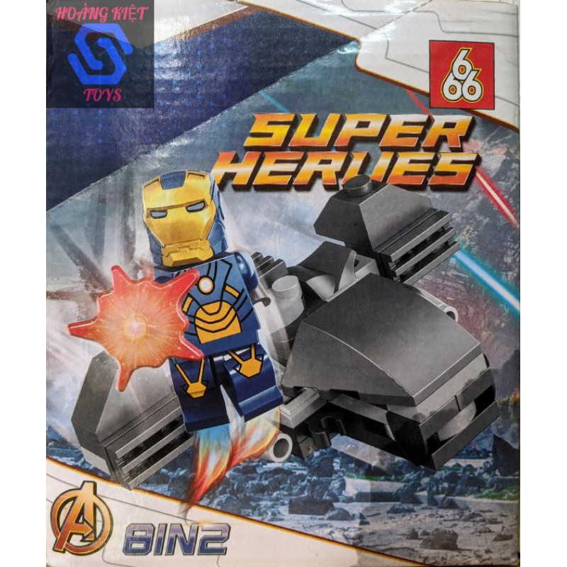Đồ chơi Lego Minifigure Avengers Super Hero set Iron Man 8in2 Hulkbuster 666 66010