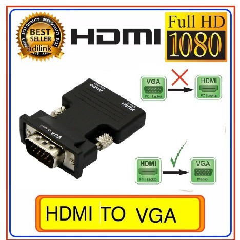 Đầu chuyển HDMI sang VGA - có âm thanh 1080DPI