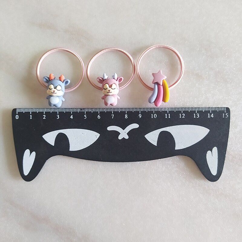 Set 2 Dây Cột Tóc Co Giãn Hình Cầu Vồng Dễ Thương Cho Bé