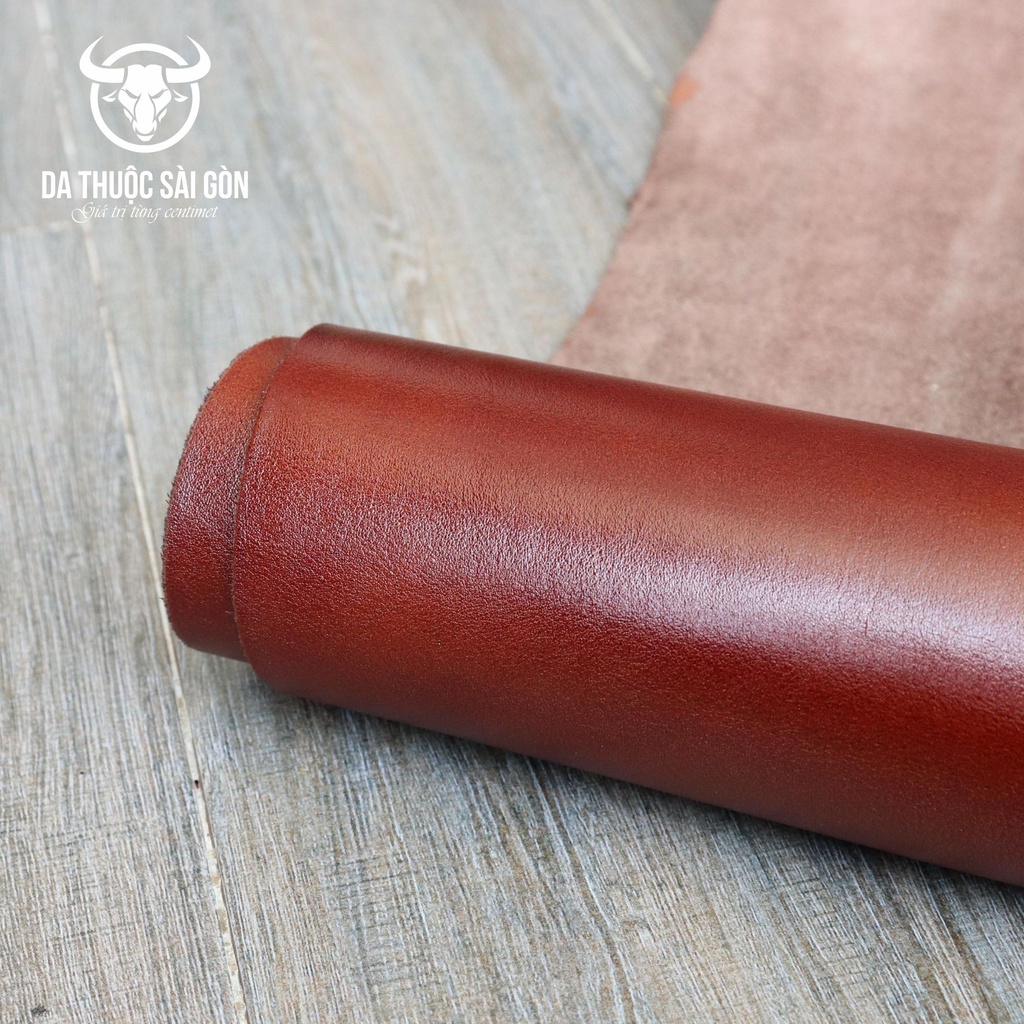 10 Pia da bò Flexible cao cấp màu nâu đỏ thương hiệu Da Thuộc Sài Gòn - Bán da bò làm handmade