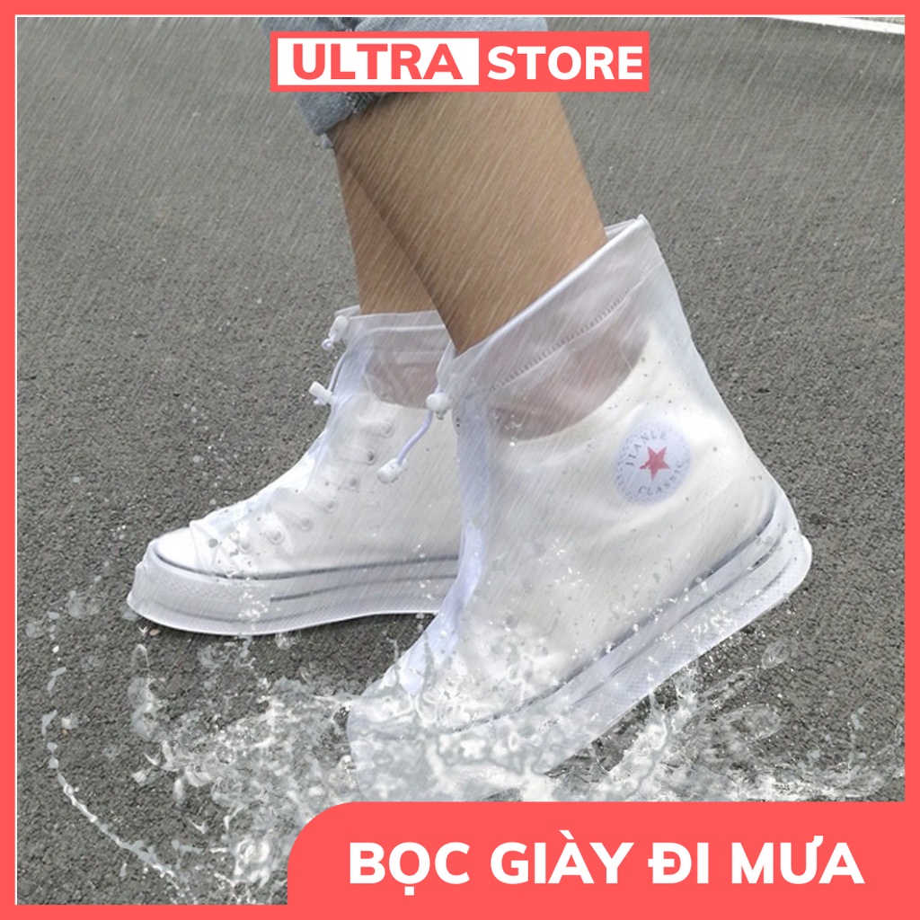 Bọc Giày Dép Đi Mưa - Áo Mưa Cho Giày Dép Tặng Kèm Gót Chống Đau Chân
