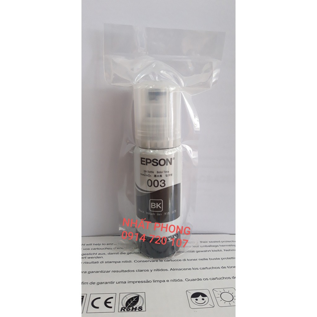 Mực Epson 003 Ecotank Black - C13T00V100 - L3110, L3150, L5190