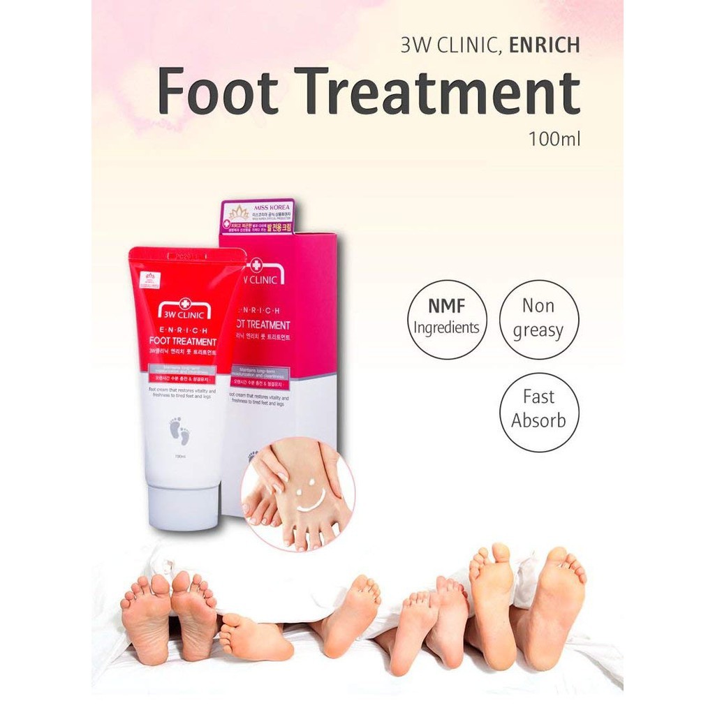 Kem Dưỡng Da Chân 3W Clinic Enrich Foot Treatment