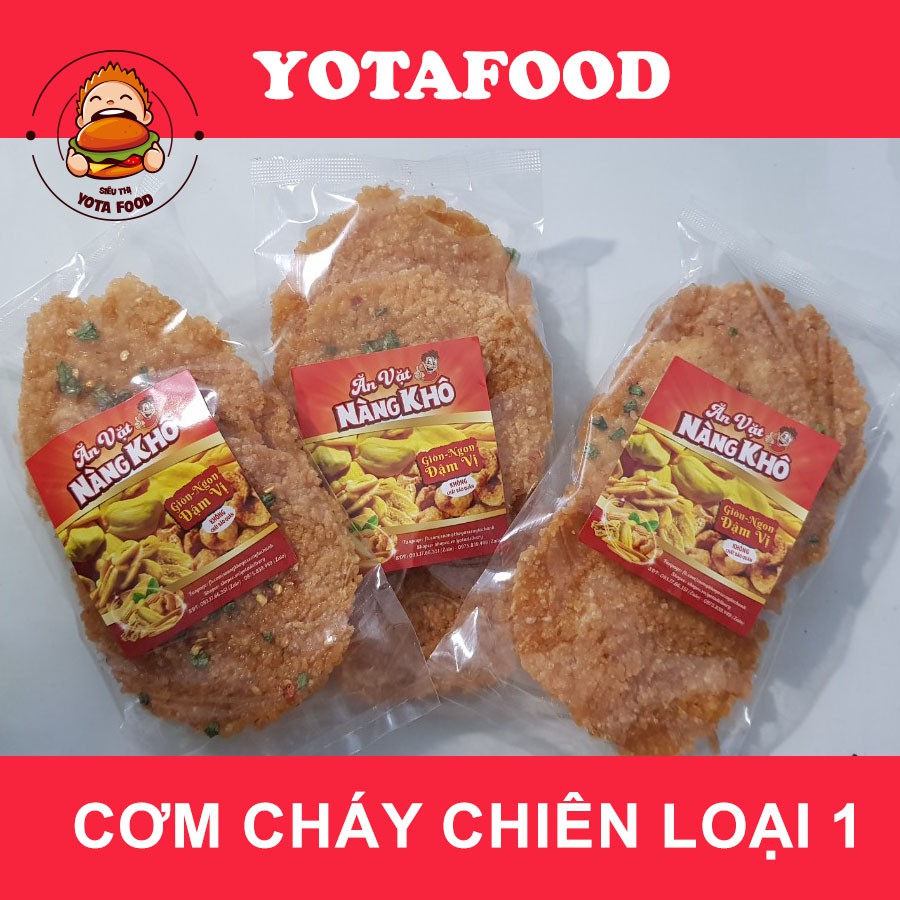 Cơm cháy chiên mắm hành loại 1 ( Giòn ngon - Đậm vị ) | 1 Gói - 3 Bánh | Đồ ăn vặt Yotafood